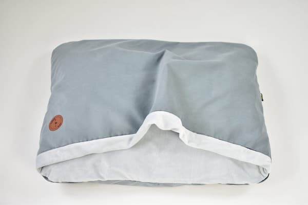 Mink NEL grå sammet + grå slät minky 80cm x 60cm
