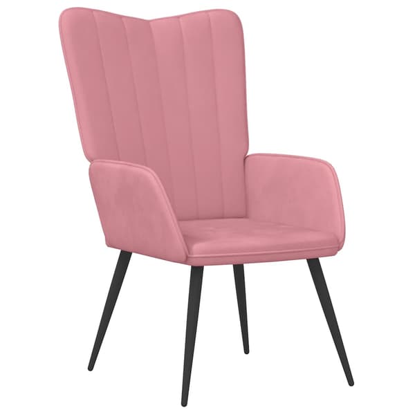 vidaXL Fåtölj, rosa, klädd i sammet