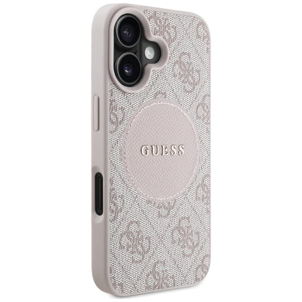 Guess 4G Circle Classic Logo MagSafe-etui til iPhone 16, lyserød