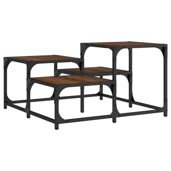 vidaXL sofabord brunt egetræ 68x68x40 cm