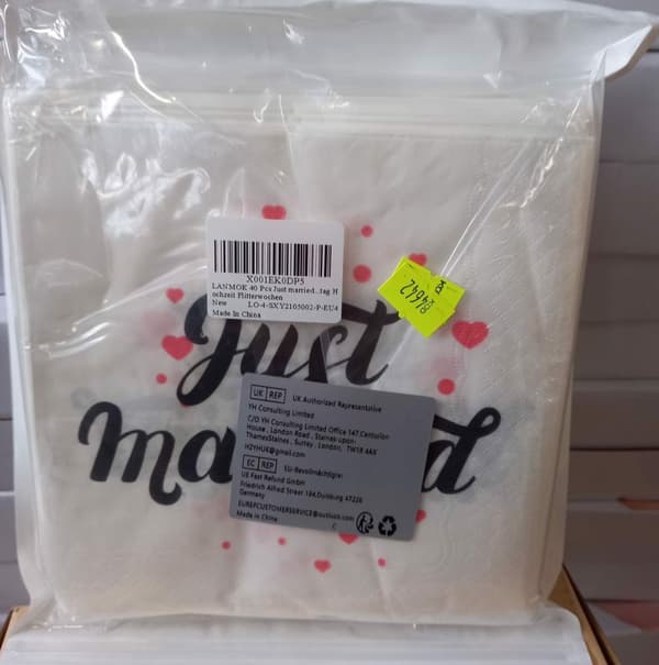 LANMOK Nygifta Bröllopsservetter Set med 40