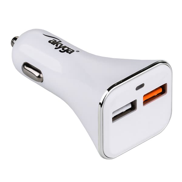 Akyga AK-CH-08 Biloplader 2x USB 3A QC til cigarettænder 12-24V