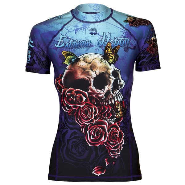 Dam kortärmad rashguard SKULL 2 M BLÅ