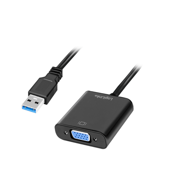 USB 3.0 til VGA 1080p adapter, sort, 0,15m - LogiLink
