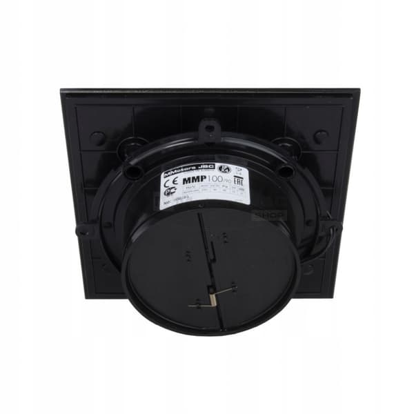 MMP 100 standardventilator, sort matglas, kort stik