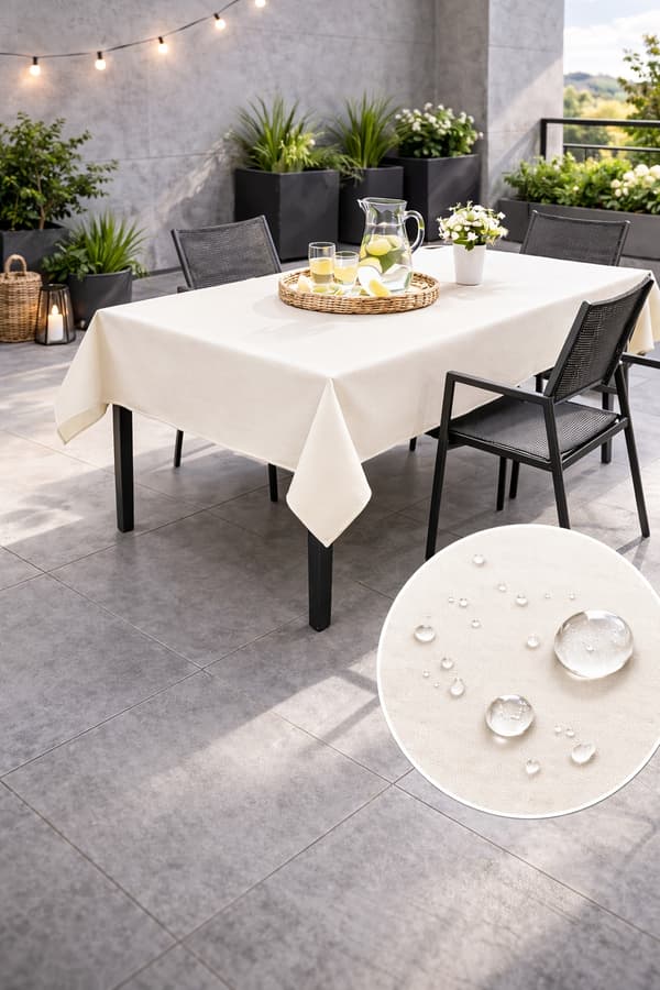 Vattentät bordsduk för trädgården 155 x 240 cm benvit