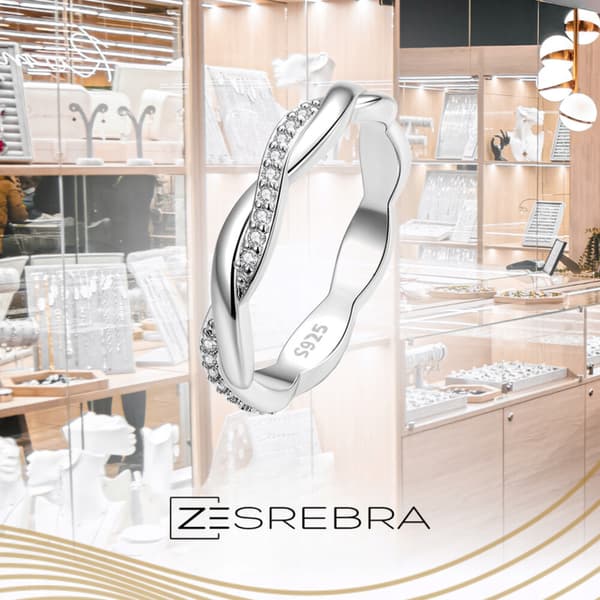 Silver flätad ring pr 925 storlek 16