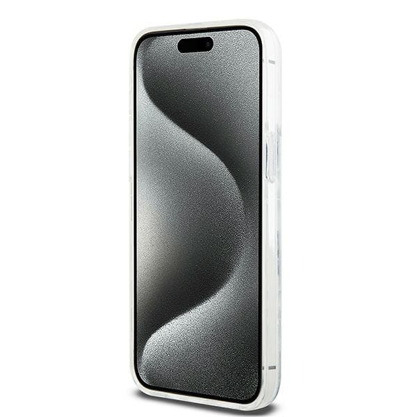 DKNY Liquid Glitter Multilogo-cover til iPhone 15 Pro Max, hvid
