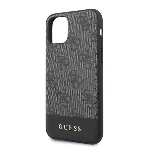 Guess 4G Stripe Collection-etui til iPhone 11 / Xr, grå