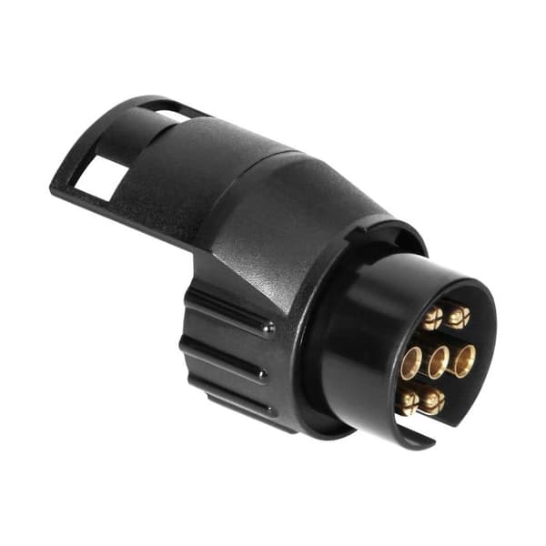 7/13-benet anhængerstikdåseadapter 12/24V sort han