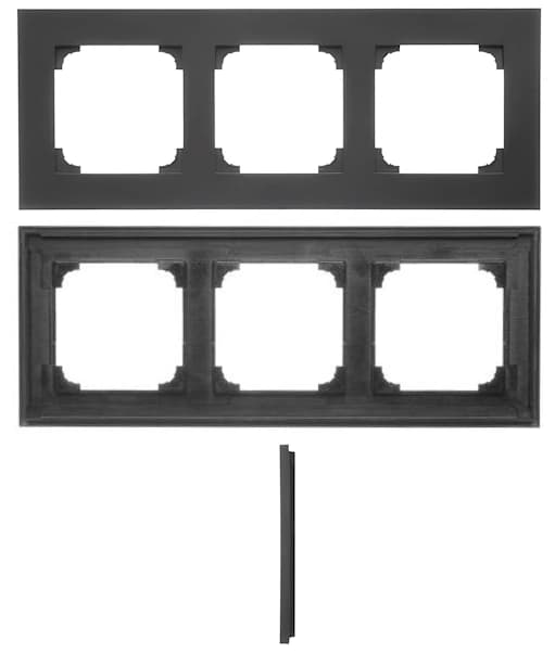 Simon 55 LINE Frame Triple 3-fold Universal Vertikal Vandret Sort MAT