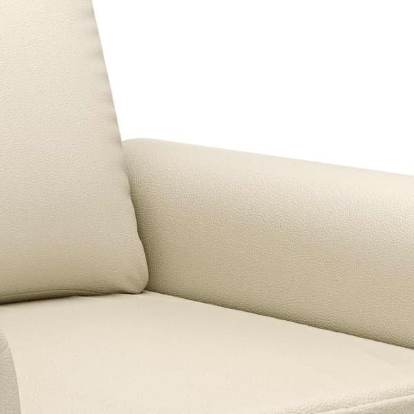 vidaXL 2-sitssoffa krämfärgad 120 cm konstläder