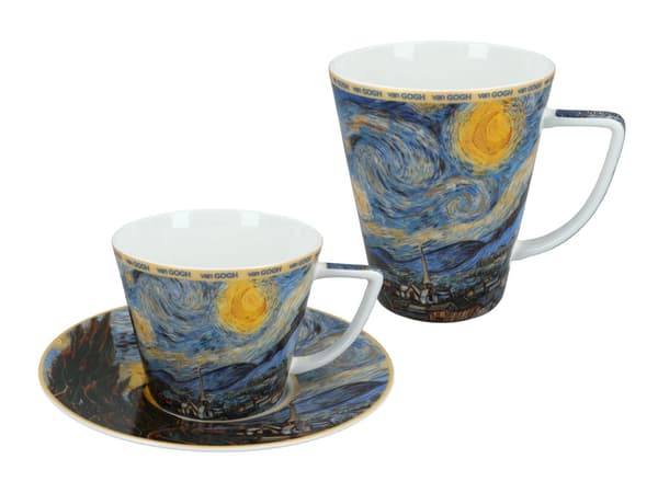 Carmani, set för två: kopp + mugg - VAN Gogh/Stjärnklar natt
