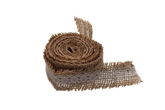Jutebånd med blonder 2m