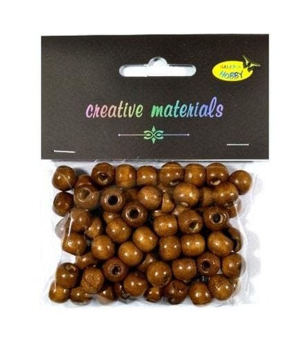 Træperler brune 10mm 25g