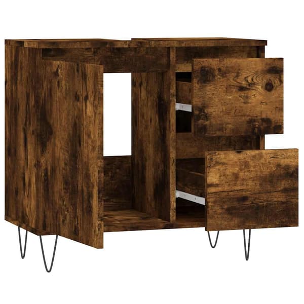 vidaXL badeværelsesskab røget eg 65x33x60 cm