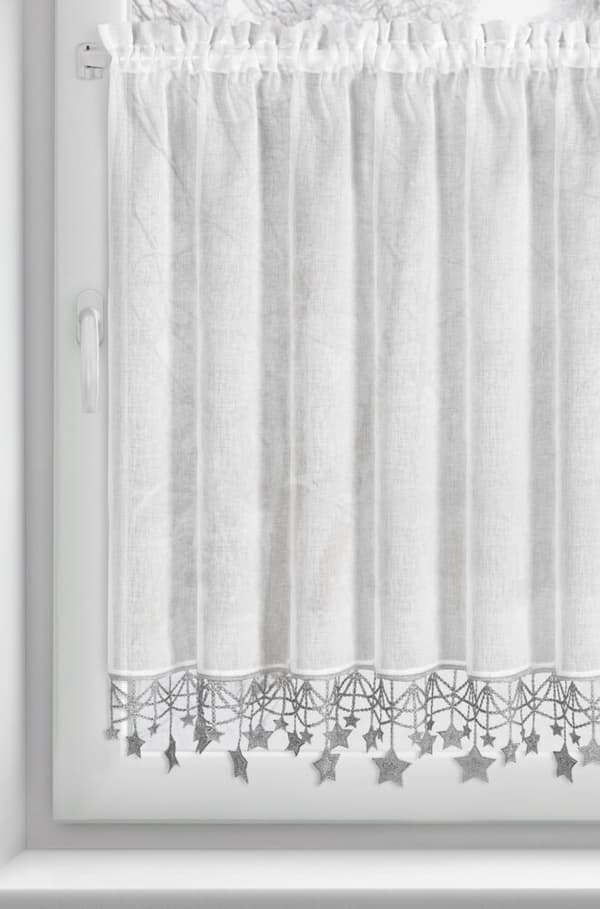 Julkrans 90x150 cm vit med silverstjärnor