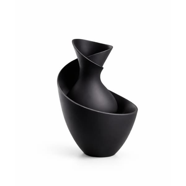 Dekorativ sort snoet vase, minimalistisk indretning