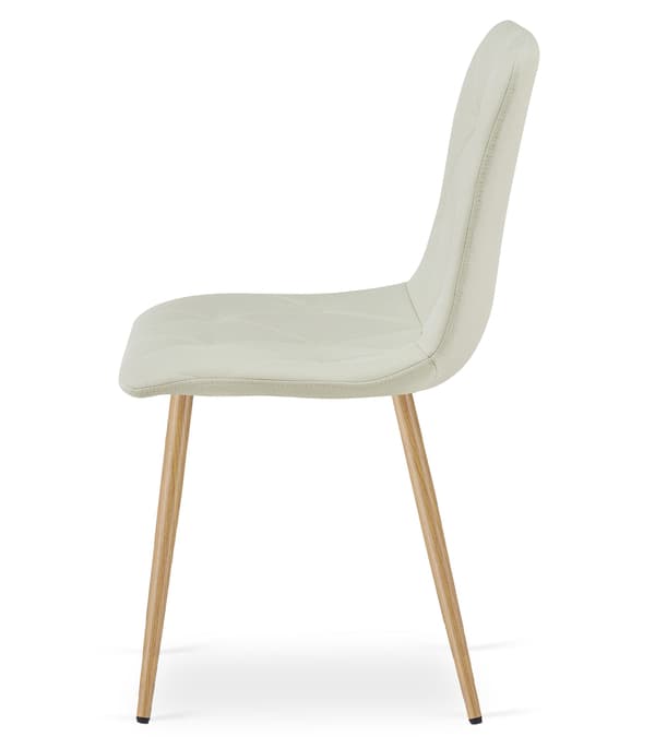 LIBRA stol - beige tyg / träfärgade ben x 4