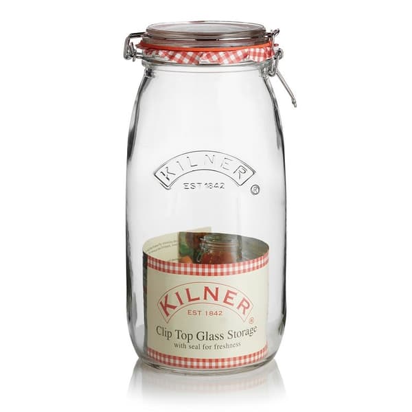 3L rund burk med klipplock / Kilner
