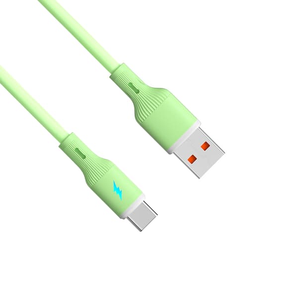 USB-C-/USB-A-kaapeli 1m AK-USB-64 silikoni vihreä