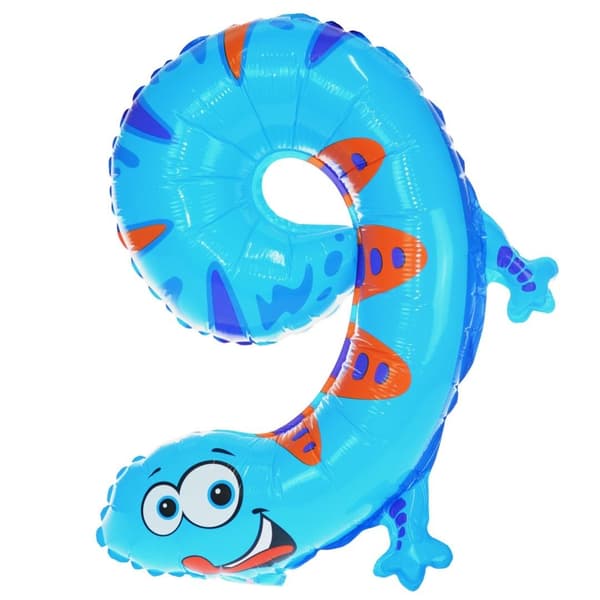 Numero 9 -eläinfolioilmapallo