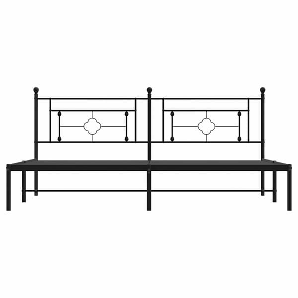 vidaXL metalsengestel med hovedgærde sort 193x203 cm