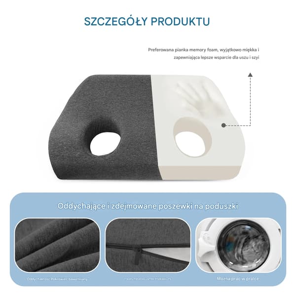 Memory Foam Pude med ørehul