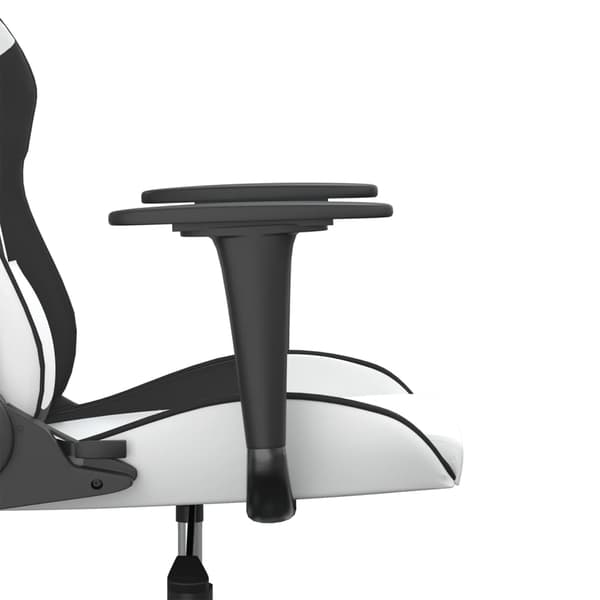 vidaXL gamingstol, sort og hvid, kunstlæder