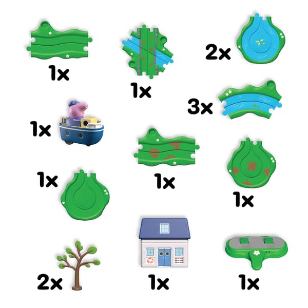 Peppa Pig -veneasema - lelusetti hahmoilla