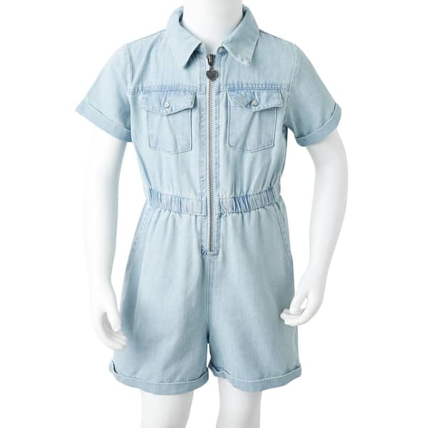 Barnkortärmad jumpsuit, ljusblå, 92