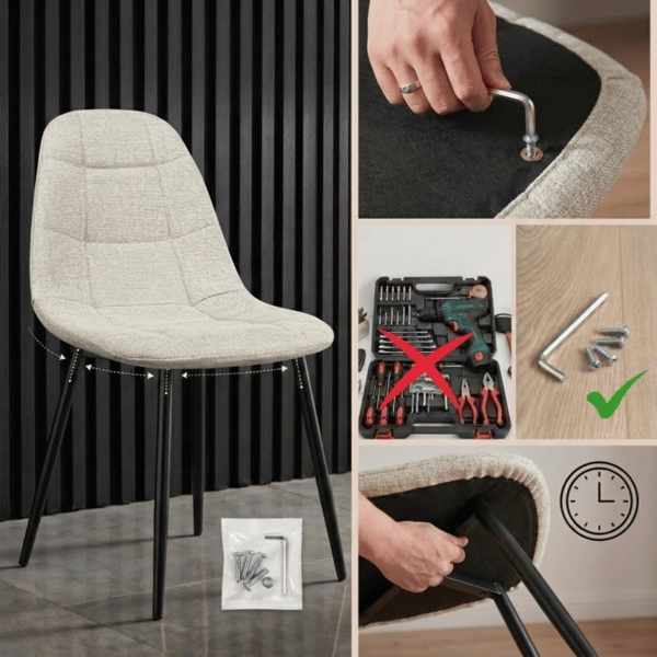 Masimo stol, beige stof, sorte ben