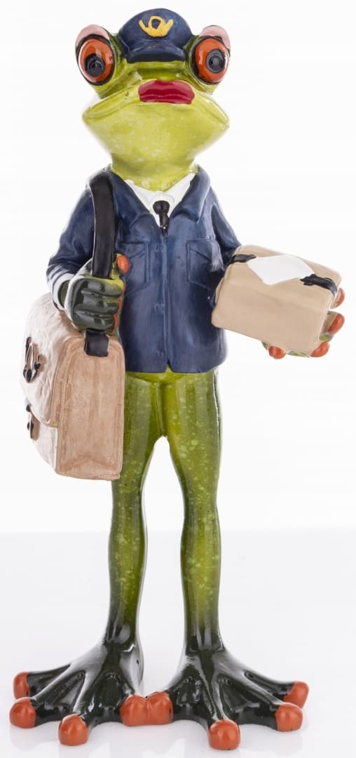 DEKORATIV FIGUR GRØN FRØ POSTBUDE