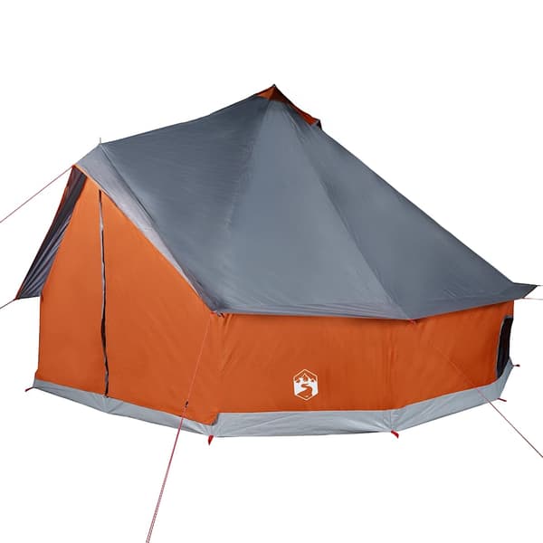 vidaXL 8 hengen tipi-perheteltta, harmaa ja oranssi, vedenpitävä