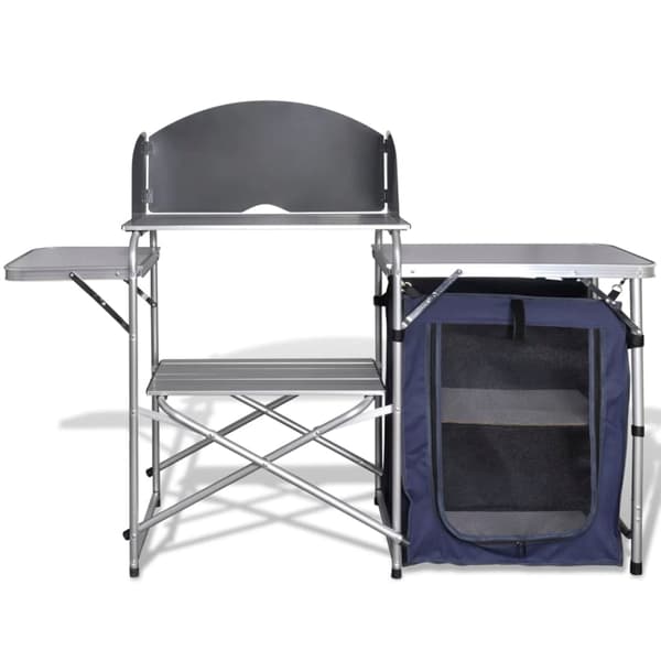 vidaXL Hopfällbart campingkök med lock, aluminium