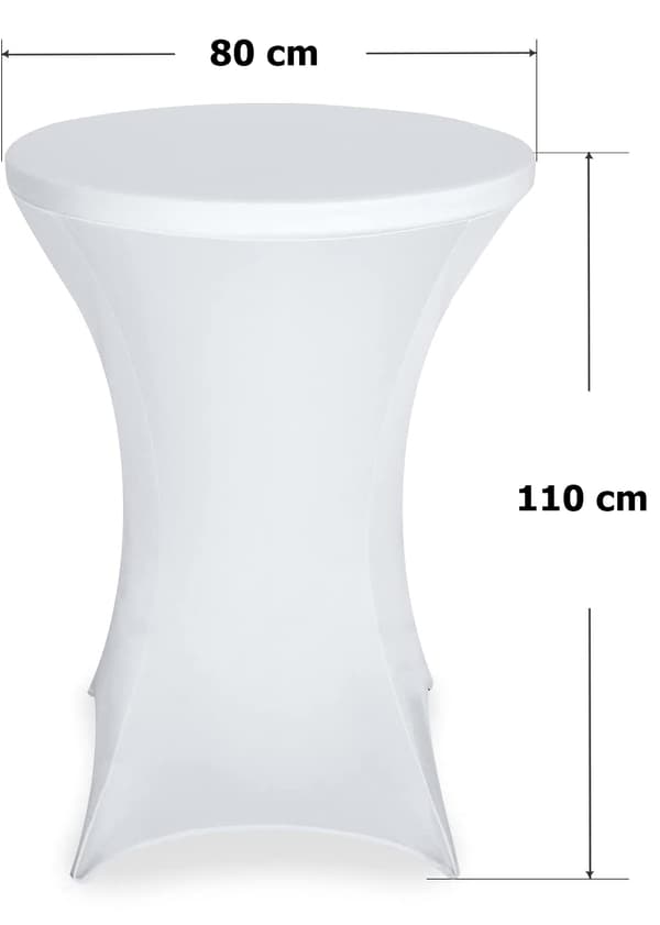 Cocktailbordsöverdrag VIT 80 cm