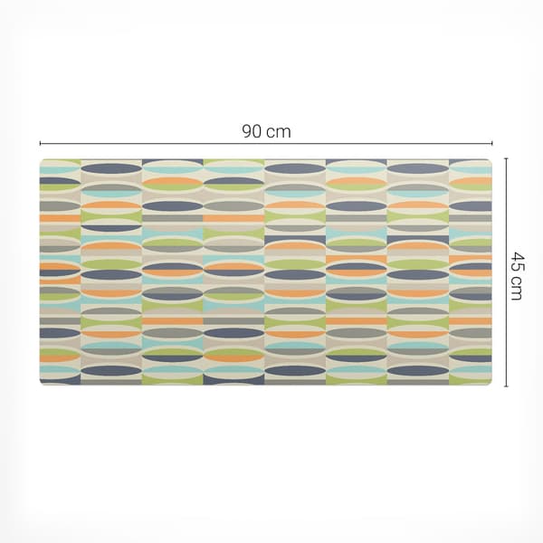 Slitstærk glat skrivebordsmåtte oval retrodesign 90x45 cm