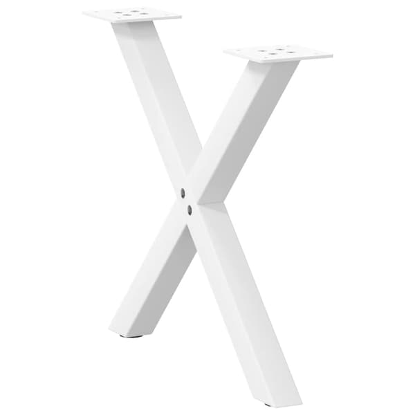 vidaXL X-formade soffbordsben 2 st vit stål