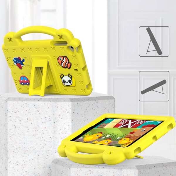 Fodral för iPad mini 7,9" 2019/2015/2014/2013/2012 (5:e/4:e/3:e/2:a/1:a generationen), Söta mönster, med stativ, Gul