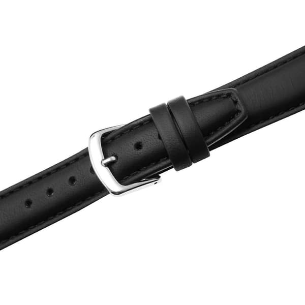 FUJI LÆDERREM 18 MM GLAT sort rem, sorte syninger