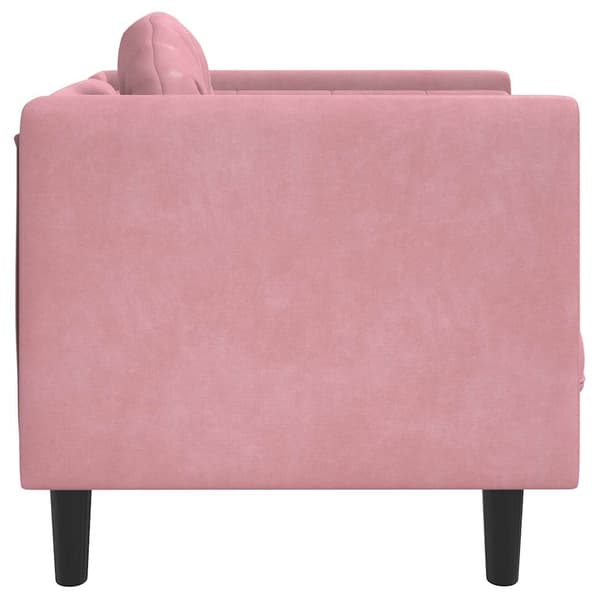 vidaXL Fåtölj med kudde, rosa, sammet