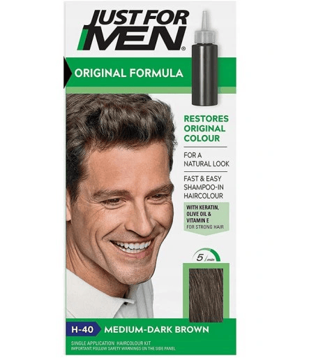 Just For Men Medium Mörkbrun H40 Hårfärgsschampo Medium Mörkbrun 60g
