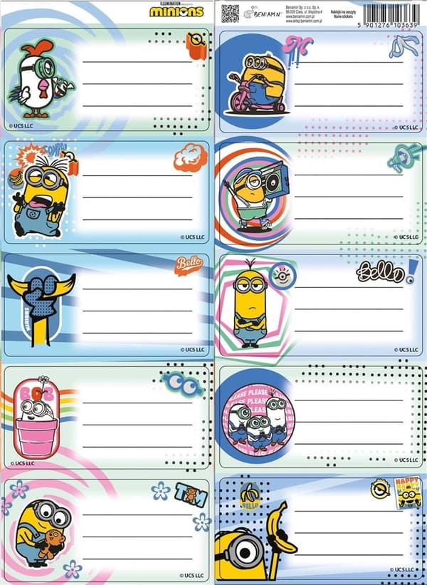 Minion-muistikirjan tarrat