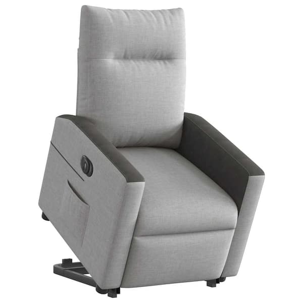 vidaXL Elektrisk lyftande massagefåtölj, vilstol, grå