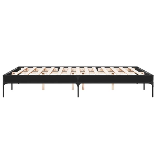 vidaXL sengestel, sort, 140x200 cm, træbaseret materiale