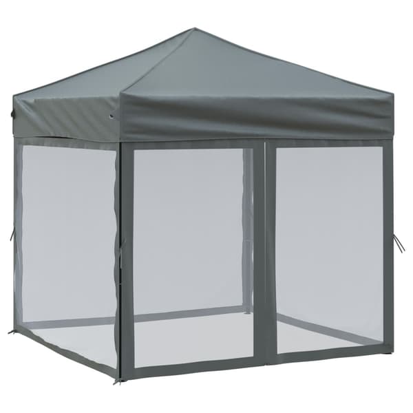 vidaXL foldbart festtelt med sider, antracit, 2x2 m