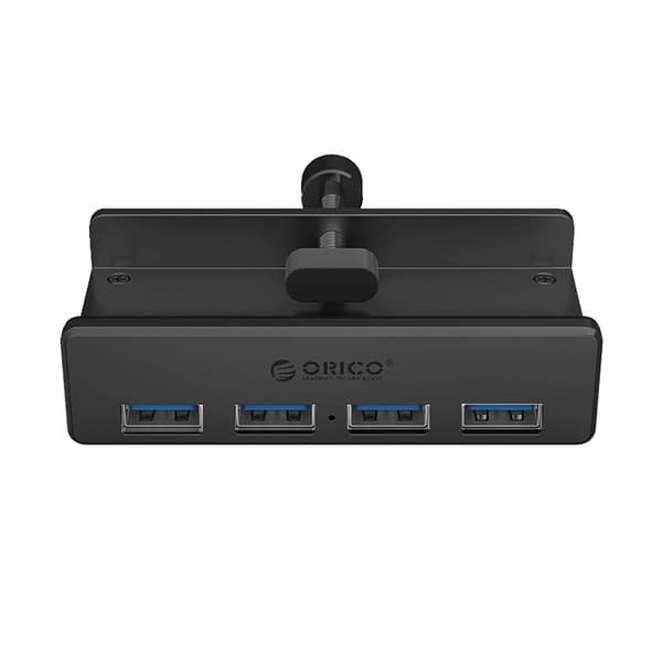 MH4PU Hub Splitter til Skærm Bordklemme 4x USB-A - Sort