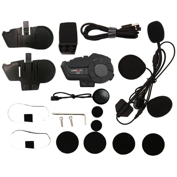 Crown C20 Bluetooth 5.1 Motorcykel Intercom Svart
