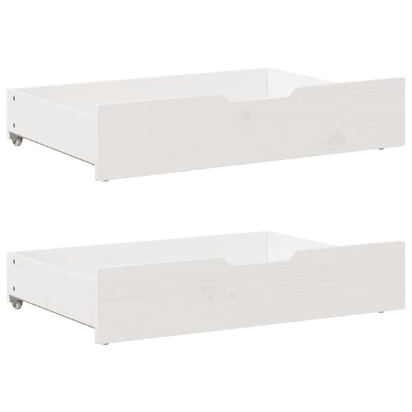 vidaXL Undersängslådor, 2 st, Vit, 80x55x16 cm, Furu