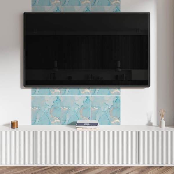 Nem montering vinylflisesæt abstrakt flydende mønster 9x30x30 cm